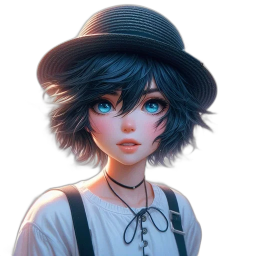 hat, face, staff, dress transparent PNG cut-out