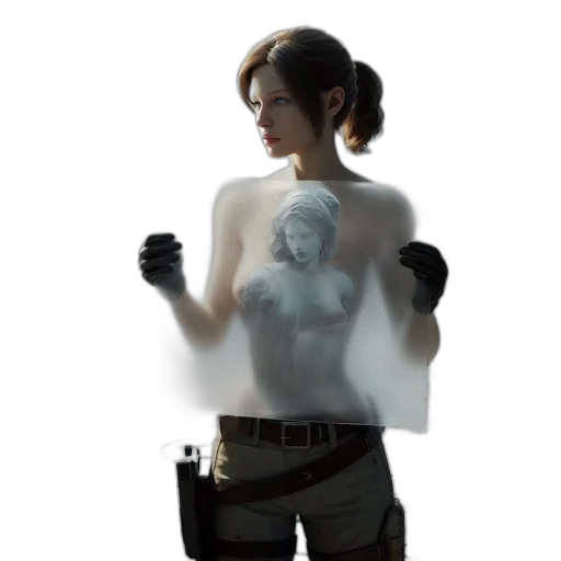 robot, mask, jacket, staff transparent PNG cut-out