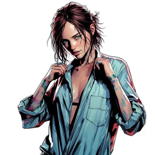 jacket, comic book art, concept art, cyberpunk transparent PNG cut-out
