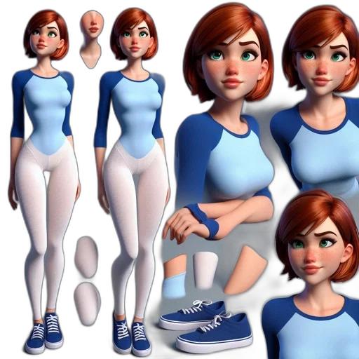 dress, shoes, 3d render, concept art transparent PNG cut-out