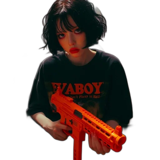 weapon, jacket, staff, cyberpunk transparent PNG cut-out