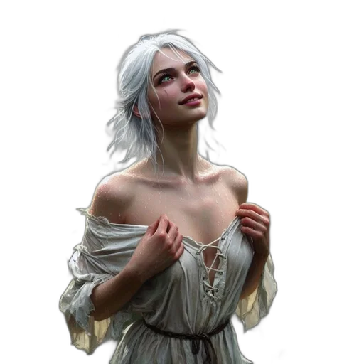 dress, face, dragon, staff transparent PNG cut-out