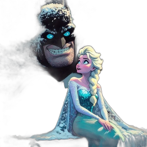 comic book art, concept art, underwater, frosty transparent PNG cut-out