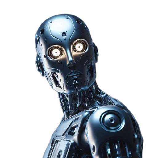 robot, 3d render, concept art, cyberpunk transparent PNG cut-out