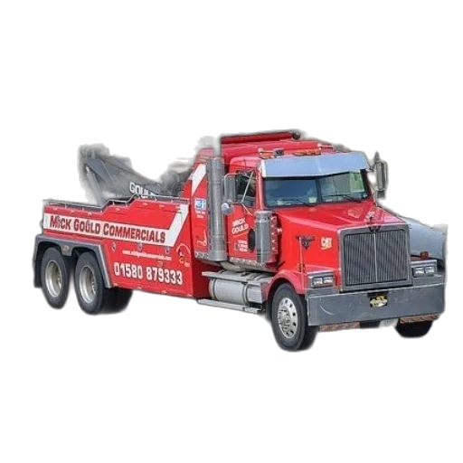 3d render, red, tow, truck transparent PNG cut-out