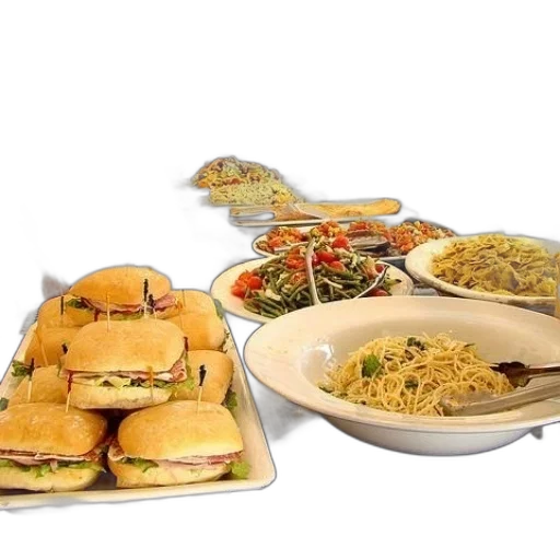 food, buffet, table, various transparent PNG cut-out