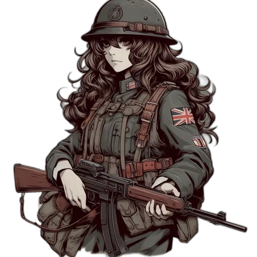 weapon, hat, jacket, staff transparent PNG cut-out