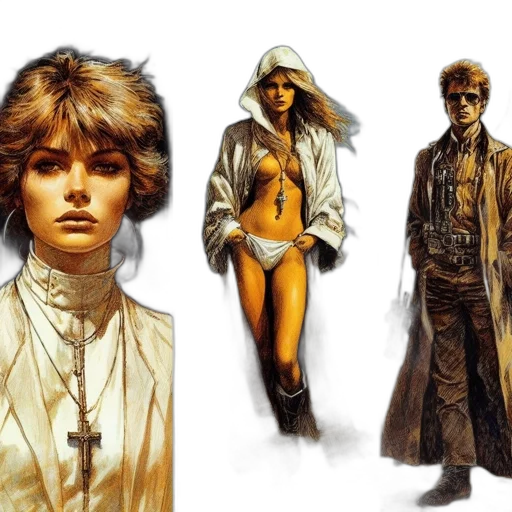 jacket, concept art, comic book art, cyberpunk transparent PNG cut-out