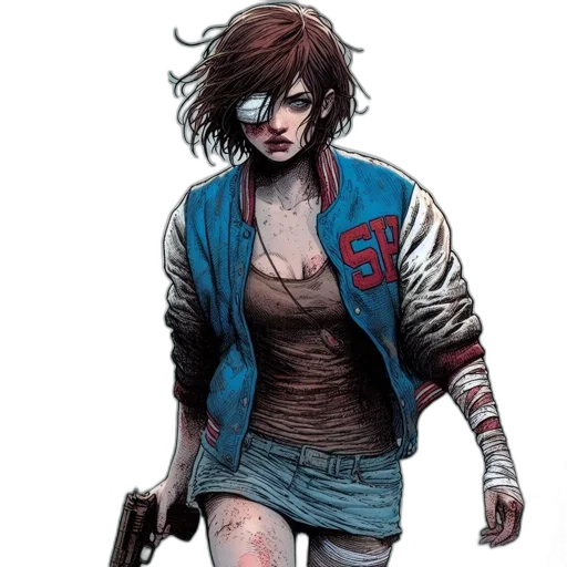 jacket, comic book art, concept art, cyberpunk transparent PNG cut-out