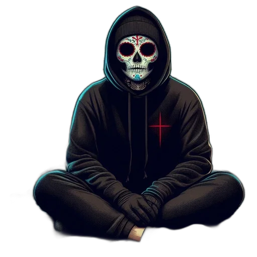 jacket, mask, face, pixel art transparent PNG cut-out