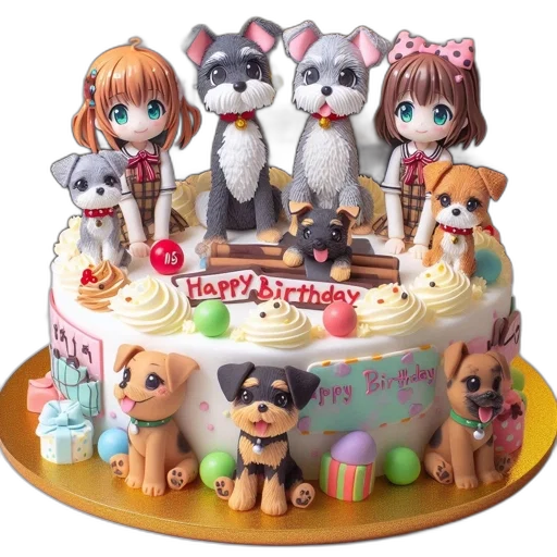 3d render, multi-tiered, cake, decorated transparent PNG cut-out