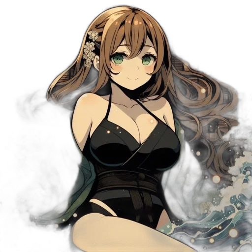 dress, mask, staff, fantasy art transparent PNG cut-out