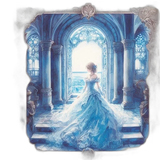 dress, crown, jewelry, fantasy art transparent PNG cut-out