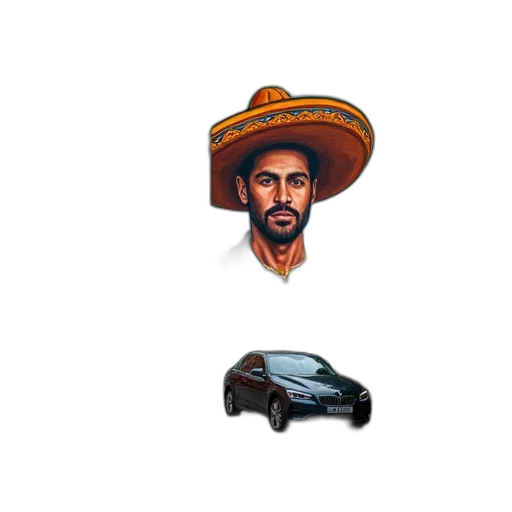 car, hat, face, pixel art transparent PNG cut-out