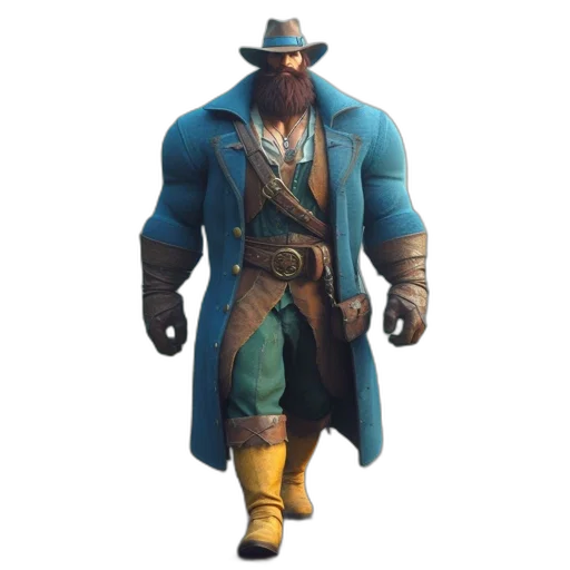 jacket, hat, staff, animal transparent PNG cut-out