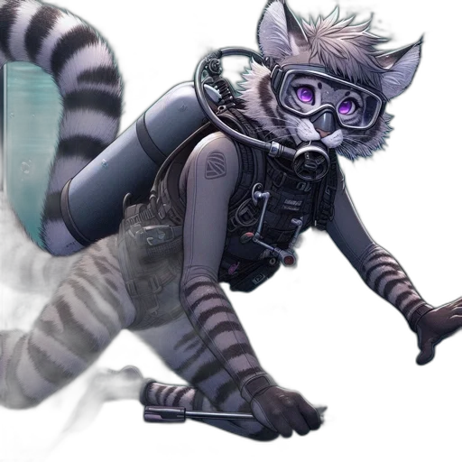 staff, animal, creature, cyberpunk transparent PNG cut-out
