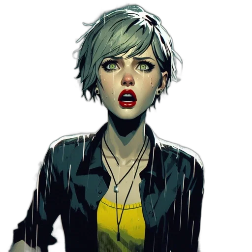 face, jacket, comic book art, concept art transparent PNG cut-out