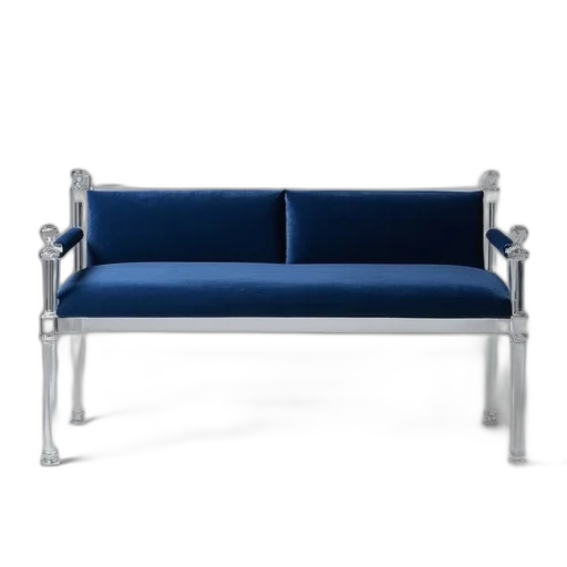 furniture, 3d render, blue, acrylic transparent PNG cut-out
