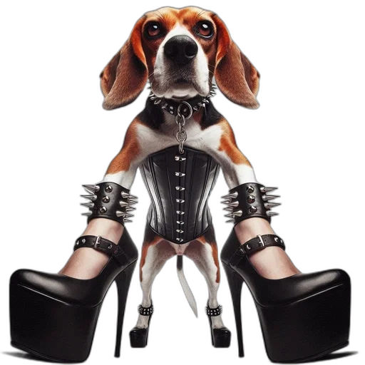 shoes, animal, photorealistic, beagle transparent PNG cut-out