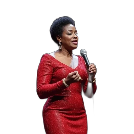 dress, aretha, franklin, performs transparent PNG cut-out