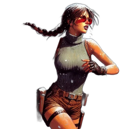 comic book art, concept art, cyberpunk, fantasy art transparent PNG cut-out