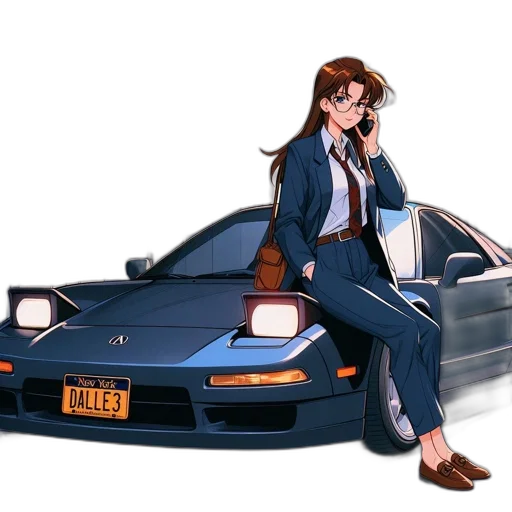 car, jacket, weapon, vaporwave transparent PNG cut-out