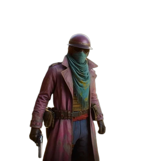 staff, jacket, mask, weapon transparent PNG cut-out