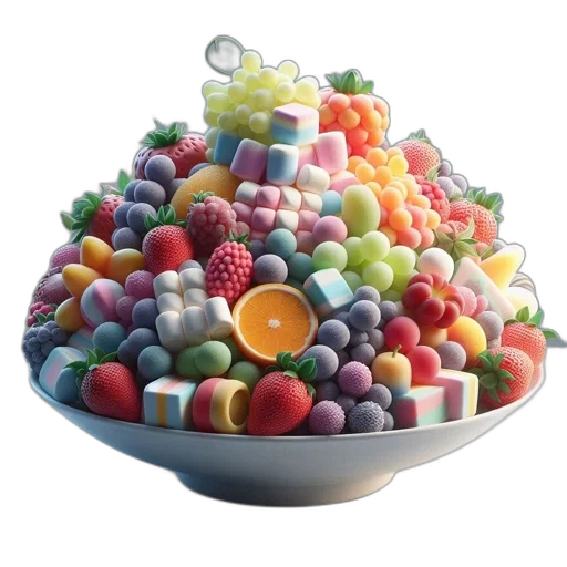 food, jewelry, 3d render, colorful transparent PNG cut-out