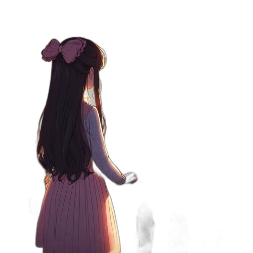 dress, hair, staff, mask transparent PNG cut-out