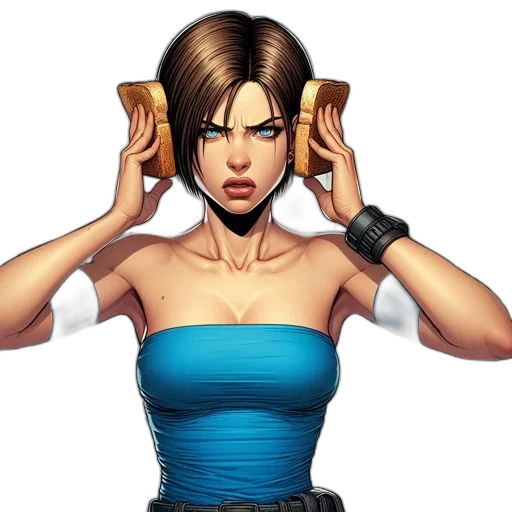 face, comic book art, concept art, pixel art transparent PNG cut-out