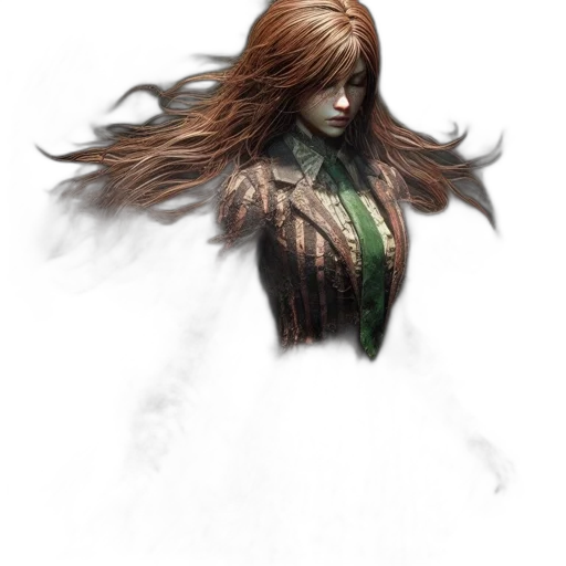 hair, dress, dragon, creature transparent PNG cut-out