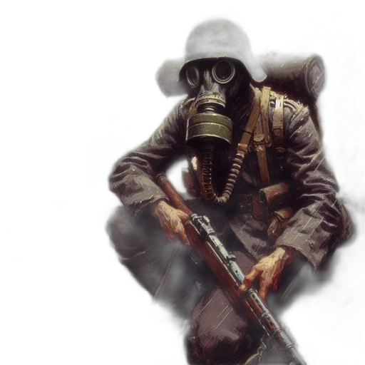 mask, jacket, weapon, concept art transparent PNG cut-out