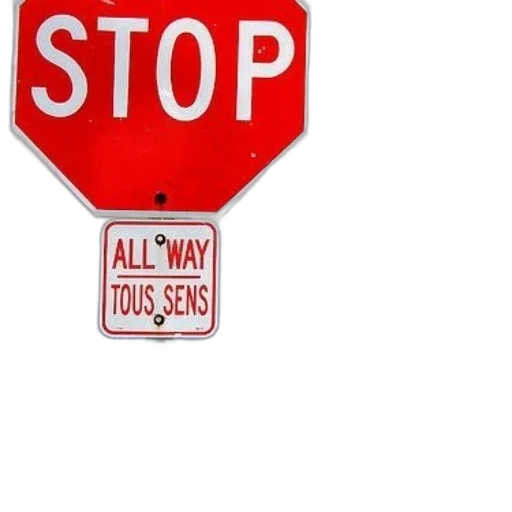 stop, sign, french, english transparent PNG cut-out
