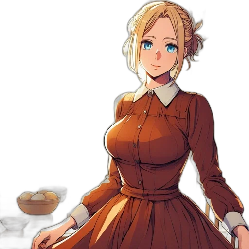dress, staff, face, anime transparent PNG cut-out