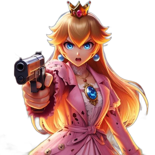 weapon, dress, staff, crown transparent PNG cut-out