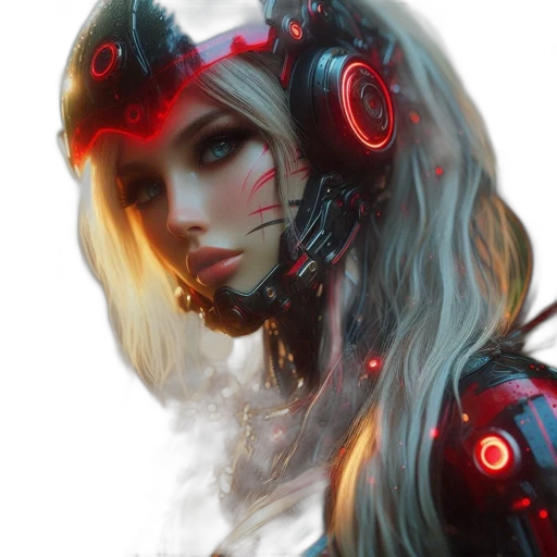 robot, face, mask, cyberpunk transparent PNG cut-out