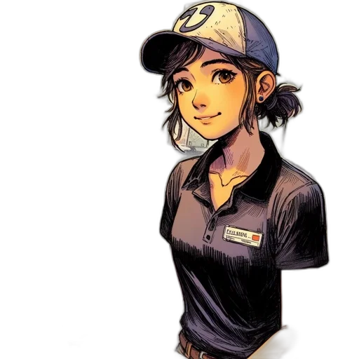 staff, hat, face, cartoon transparent PNG cut-out