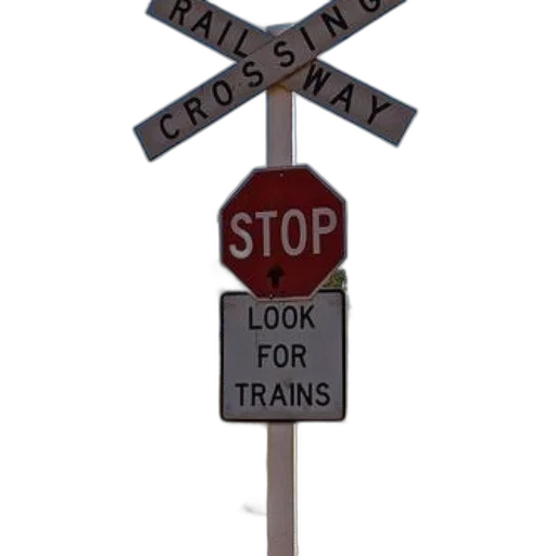 staff, 3d render, railway, crossing transparent PNG cut-out