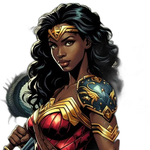 comic book art, concept art, fantasy art, female transparent PNG cut-out