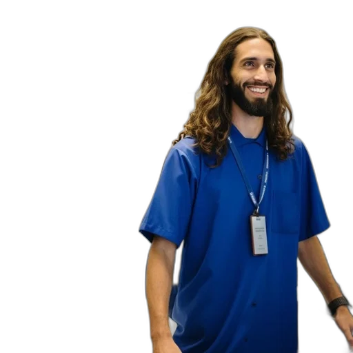 staff, hair, jacket, robot transparent PNG cut-out