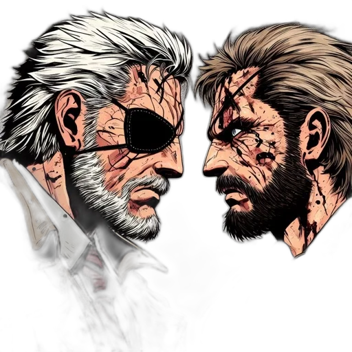 face, comic book art, concept art, pixel art transparent PNG cut-out