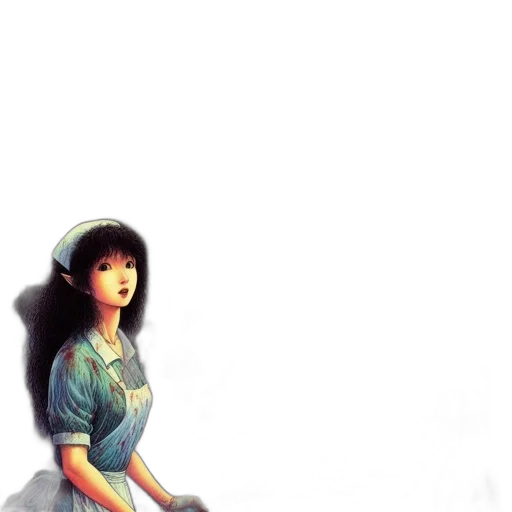 dress, robot, staff, face transparent PNG cut-out