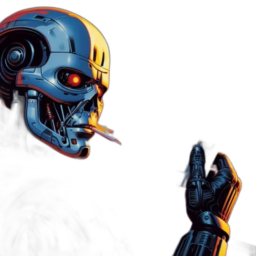 robot, concept art, comic book art, cyberpunk transparent PNG cut-out
