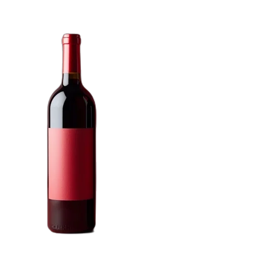bottle, 3d render, photorealistic, red transparent PNG cut-out