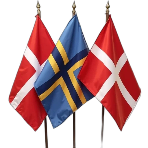 collection, flags, displayed, including transparent PNG cut-out