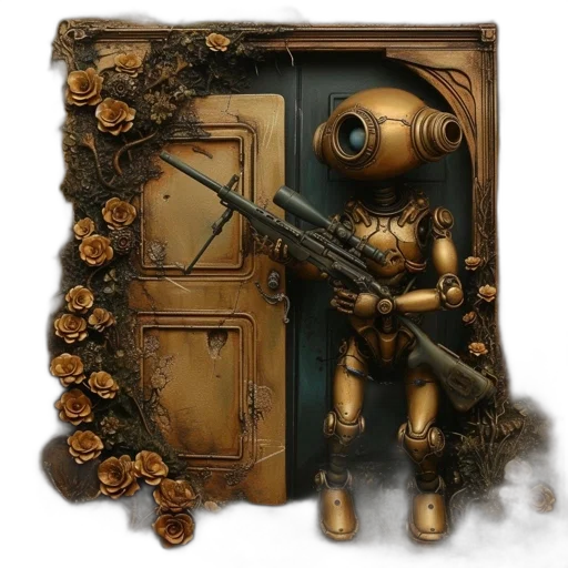 robot, weapon, furniture, concept art transparent PNG cut-out