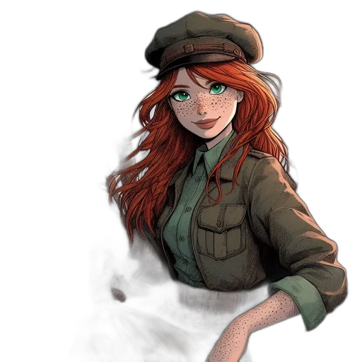 jacket, staff, hat, weapon transparent PNG cut-out