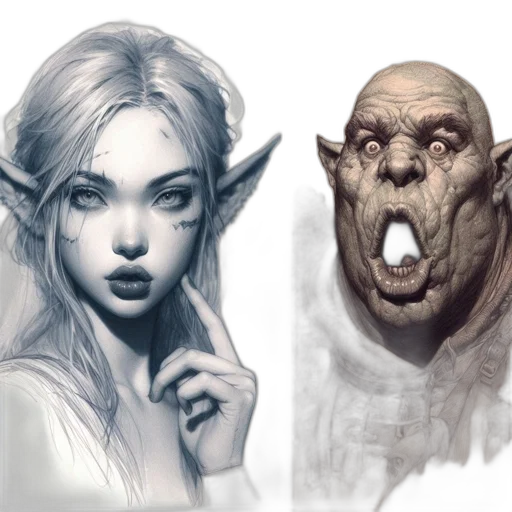 face, concept art, fantasy art, photorealistic transparent PNG cut-out