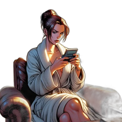 comic book art, concept art, cyberpunk, fantasy art transparent PNG cut-out