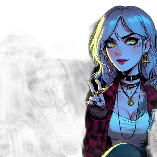 concept art, comic book art, cartoon, anime transparent PNG cut-out